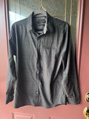 Kenneth Cole Black Men's Long-Sleeve Button-Up Shirt